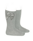 High Socks with Bow Aluminium 