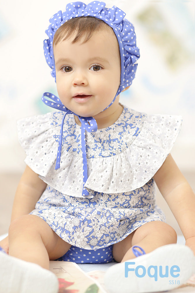 Baby Girls Blue Bonnet | Foque
