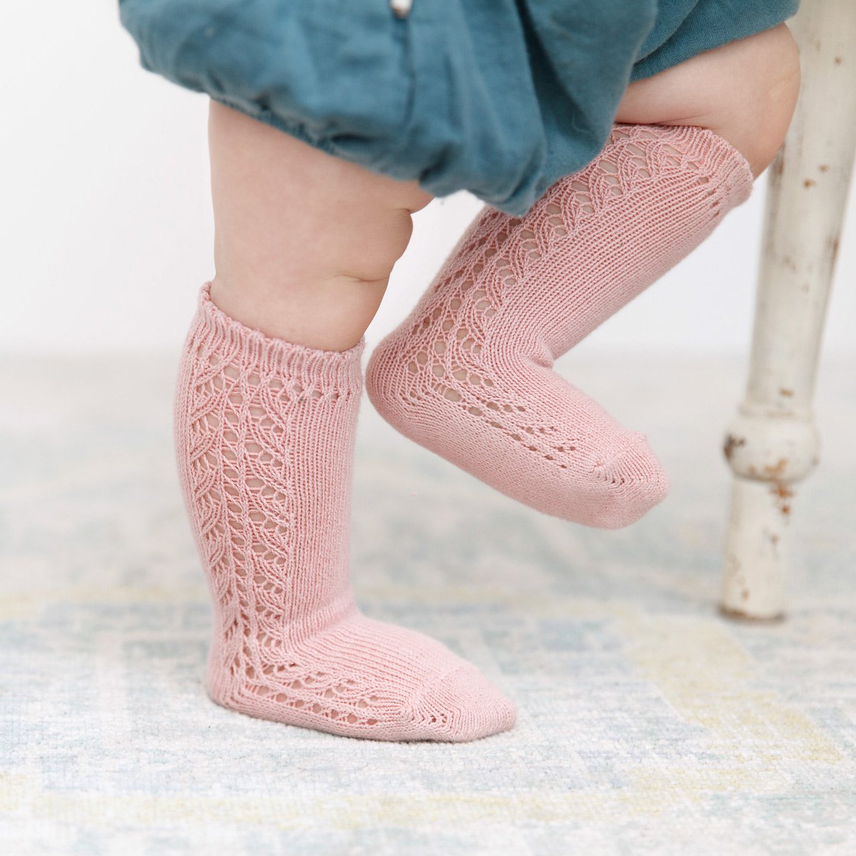 Long Side Detail Socks Rose | Condor