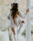 White Pom Pom Knee High Socks | classical child