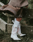 White Pom Pom Knee High Socks | classical child