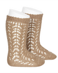 Tan Long Open Lace Socks | Condor