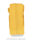 Openwork Side Warm Tights Mustard | Condor