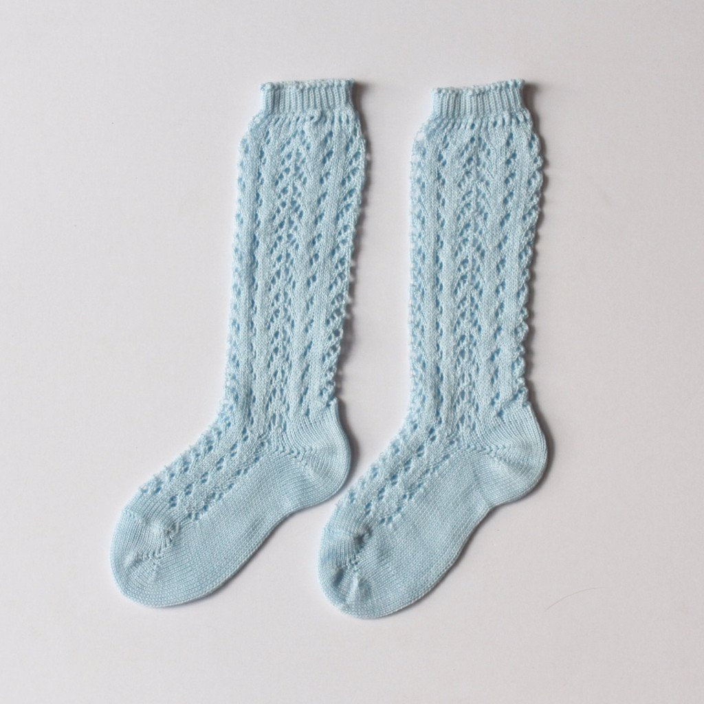 Baby Blue Long Lace Socks | Condor