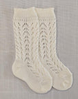 Cream Long Open Lace Socks | Condor