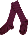 Cranberry Ribbed Socks 