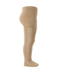 Openwork Side Warm Tights Camel