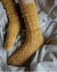 Mustard Long Lace Socks | Condor