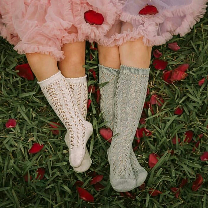 Sage Long Open Lace Socks | Condor