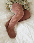 Openwork Side Warm Tights Terracota