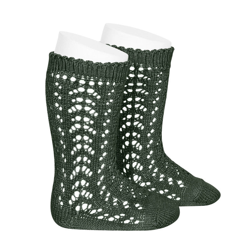** PRE ORDER** Forest Green Long Lace Socks | Condor