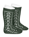 ** PRE ORDER** Forest Green Long Lace Socks | Condor