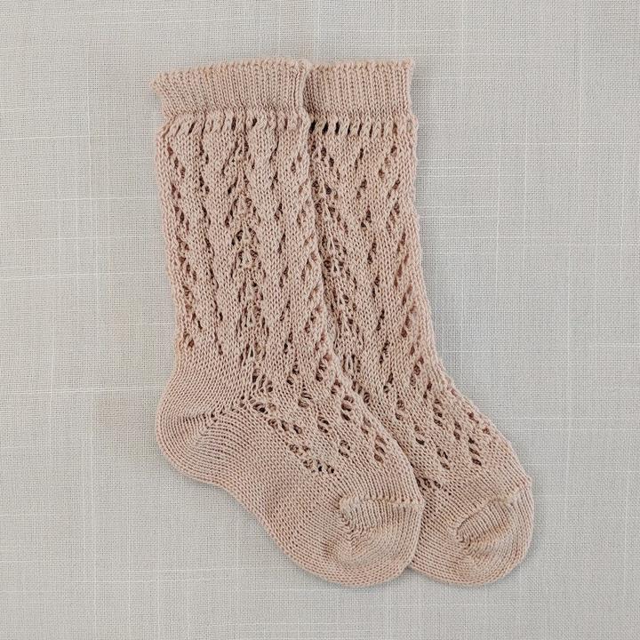 Old Rose Long Open Lace Socks | Condor