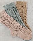 Old Rose Long Open Lace Socks | Condor