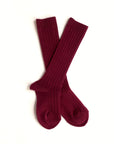 Cranberry Ribbed Socks 