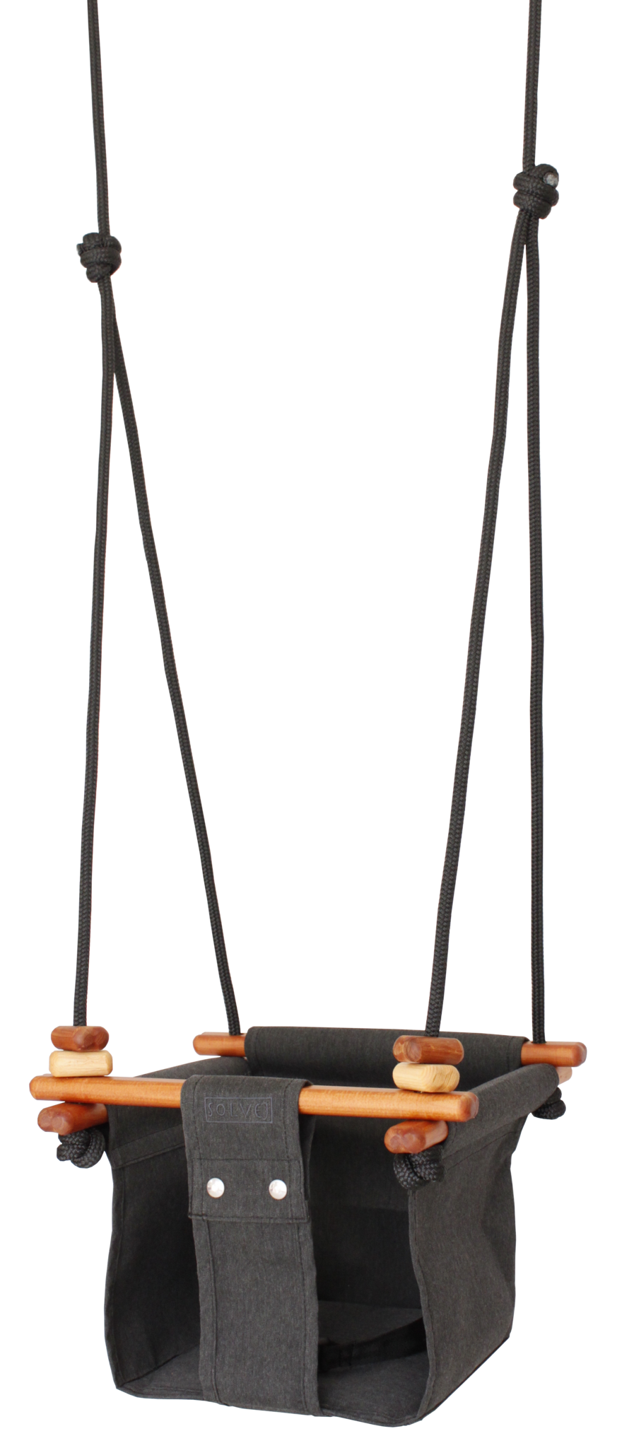 Solvej Baby and Toddler Canvas Swing, Slate Grey