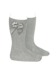 High Socks with Bow Aluminium