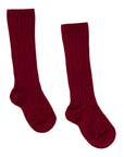 Cranberry Ribbed Socks 