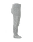 Openwork Side Warm Tights Light Grey
