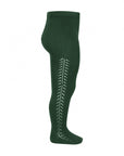 **PRE ORDER** Openwork Side Warm Tights Bottle Green | Condor