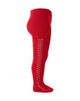 Openwork Side Warm Tights Red