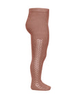 Openwork Side Warm Tights Terracota
