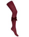 Cherry Velvet Bow Tights