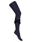 Navy Velvet Bow Tights