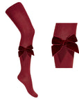 Cherry Velvet Bow Tights