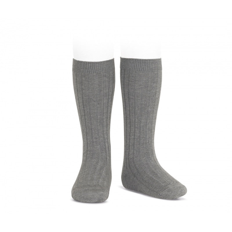 Dark Grey Ribbed Socks