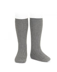 Dark Grey Ribbed Socks 