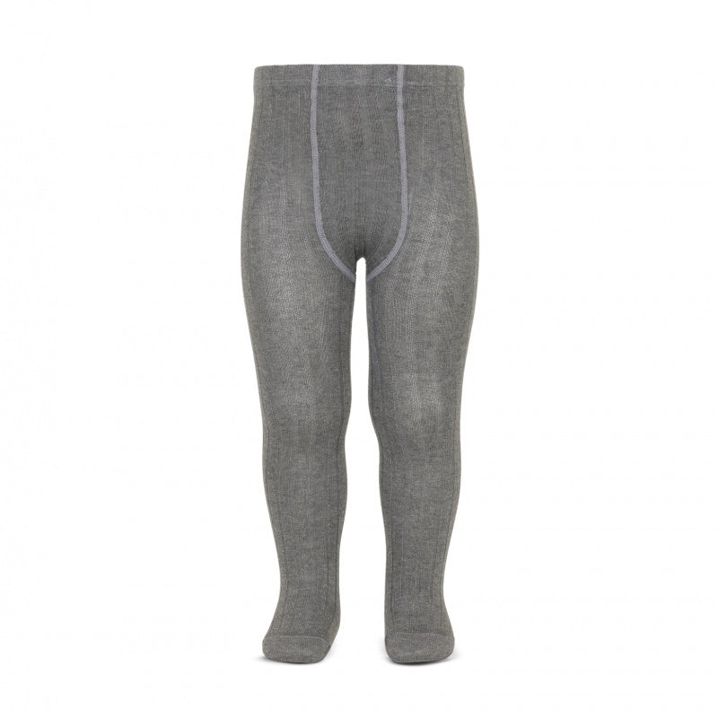 Light Grey Ribbed Tights