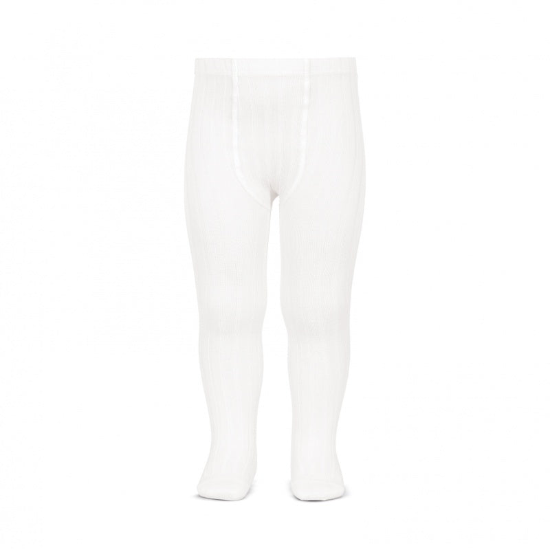 White Ribbed Tights