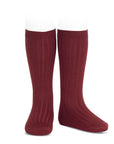 Cranberry Ribbed Socks 