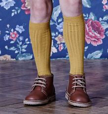 Ribbed Socks Mustard - Classical Child
 - 1