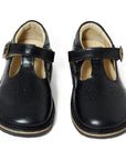 Young Soles Penny T-Bar Leather Shoe Black