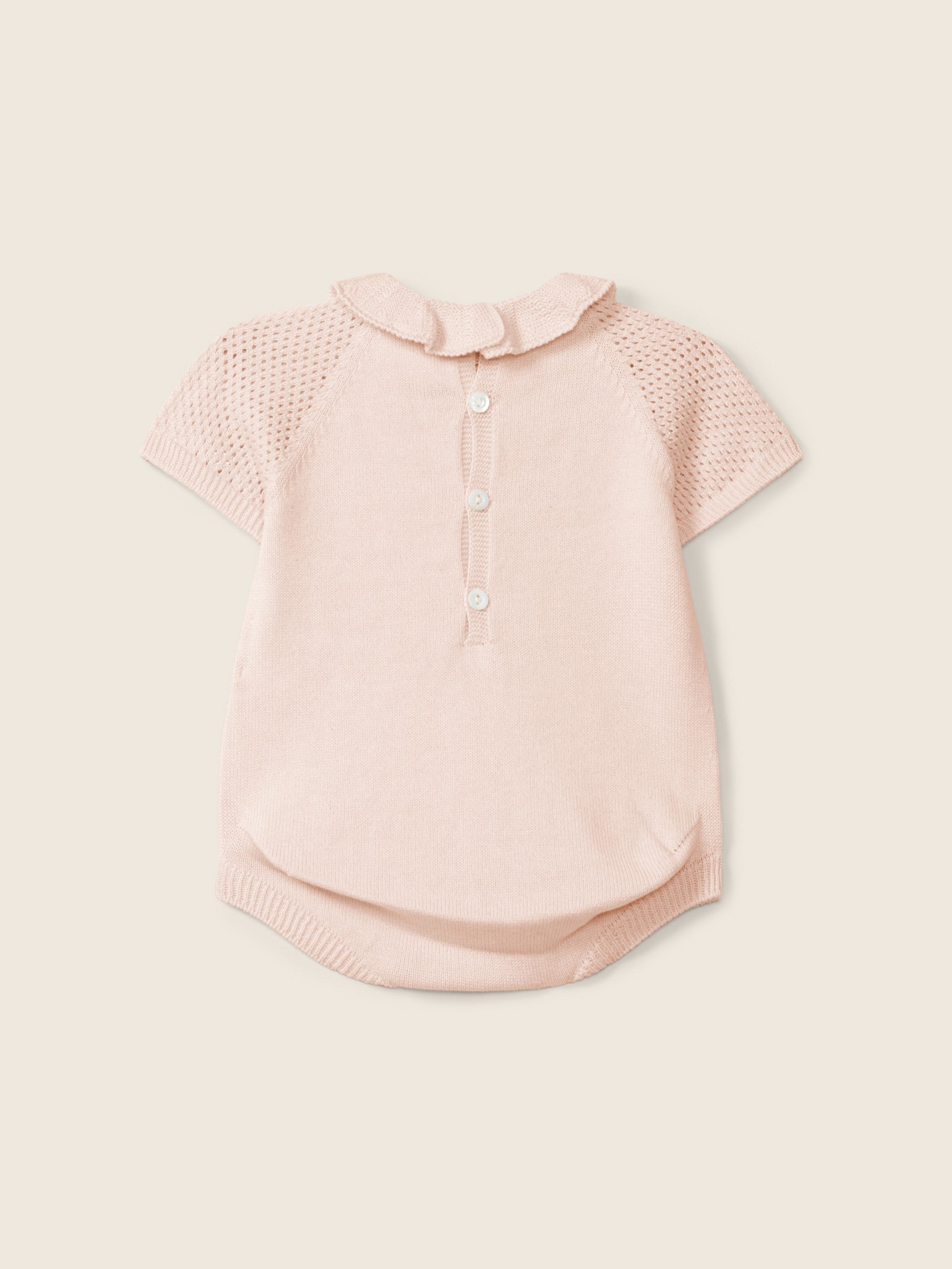 Wedoble Frilled Romper – Organic Cotton | Boundless Love Pink