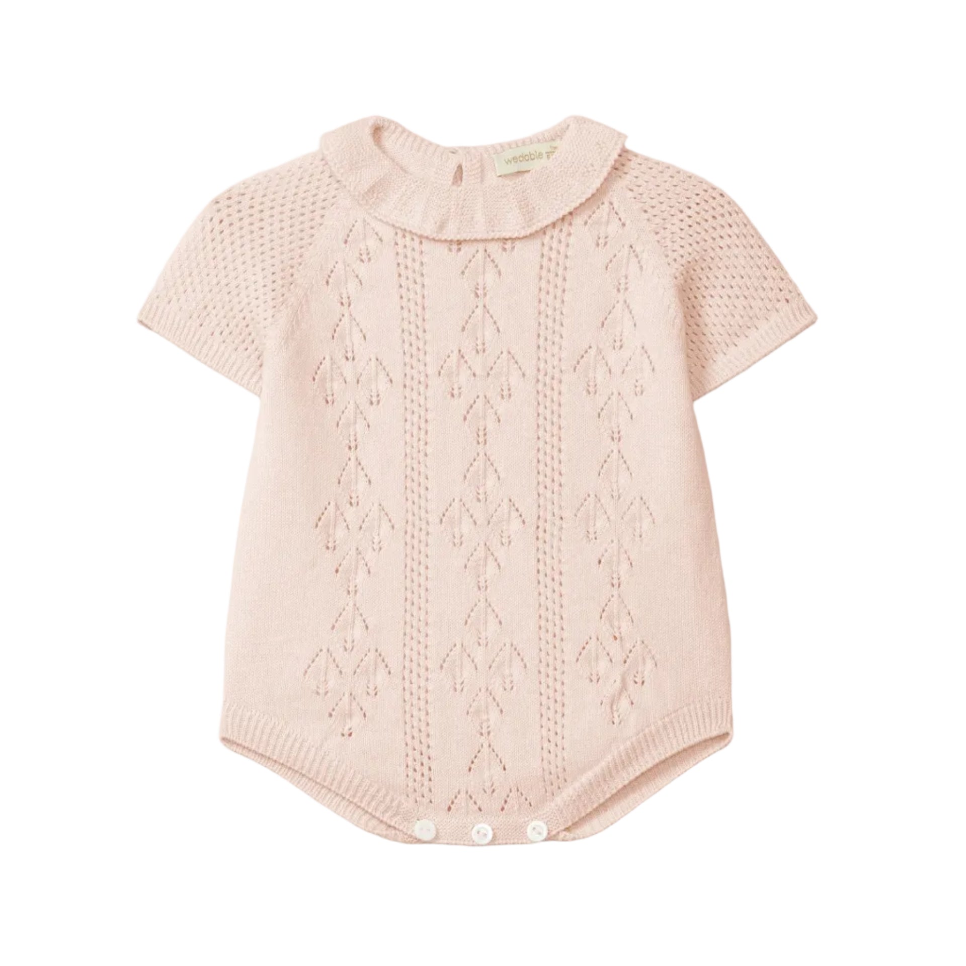 Wedoble Frilled Romper – Organic Cotton | Boundless Love Pink