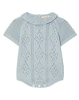 Wedoble Frilled Romper – Organic Cotton | Boundless Love Blue