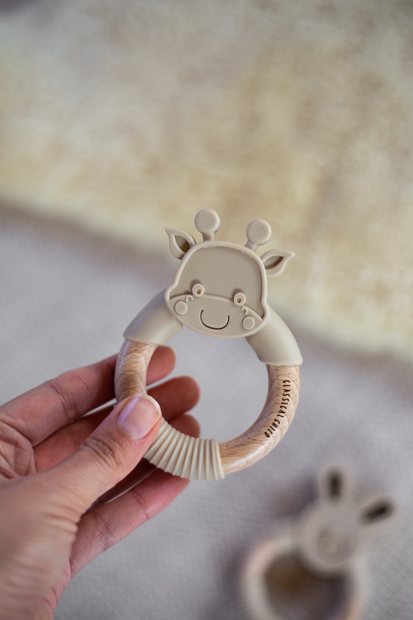 Linen Giraffe Teether