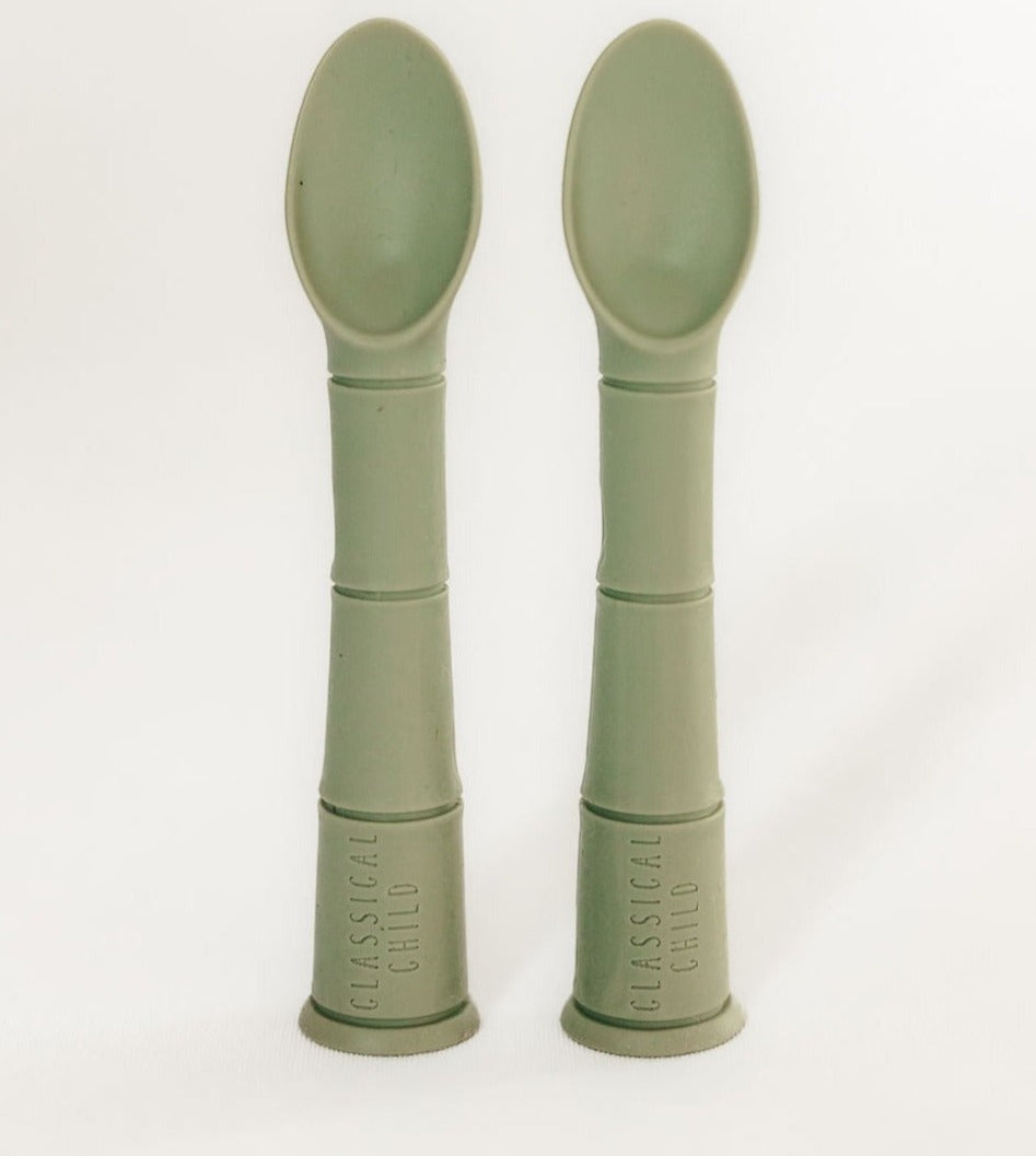 Silicone Baby Spoon Green