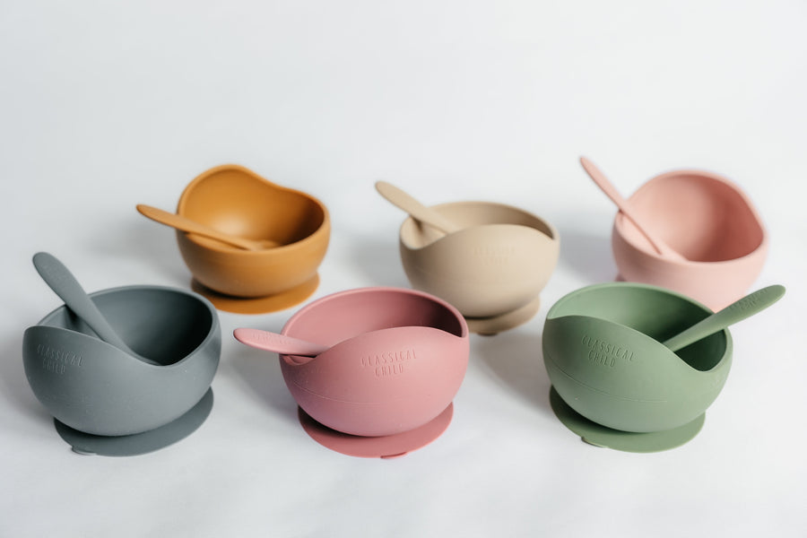 Linen Silicone Suction Bowl
