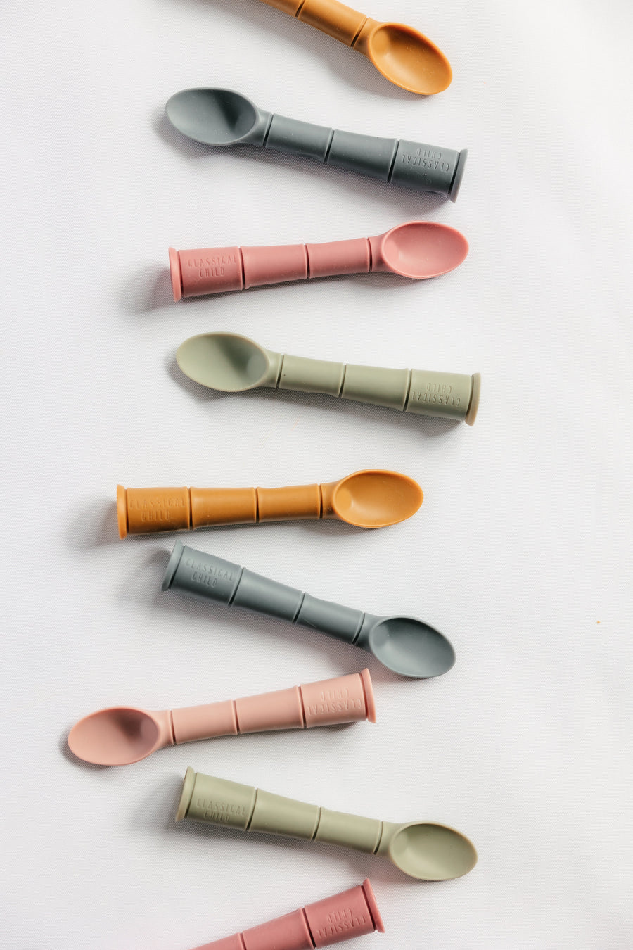 Denim Silicone Beginner Baby Spoon 2 Pack