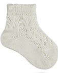 Cotton Openwork Short Socks Cream