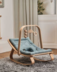 Charlie Crane Levo Baby Rocker in Beech with Orage cushion