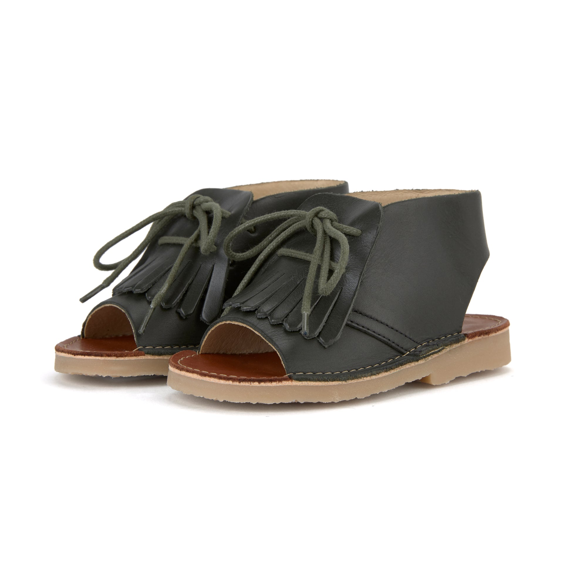 Young Soles Agnes Leather Sandal Hunter Green