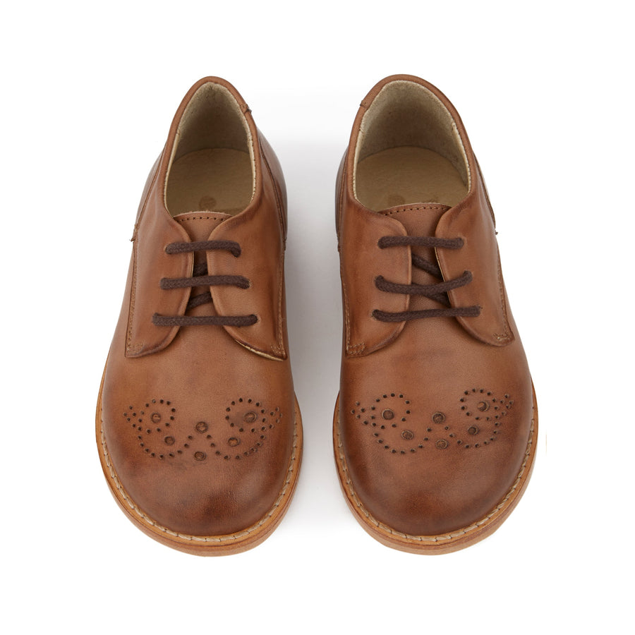 Young Soles Bobby Brogue Leather Shoe Tan