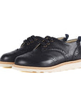 Young Soles Brando Black Leather Brogue Shoes