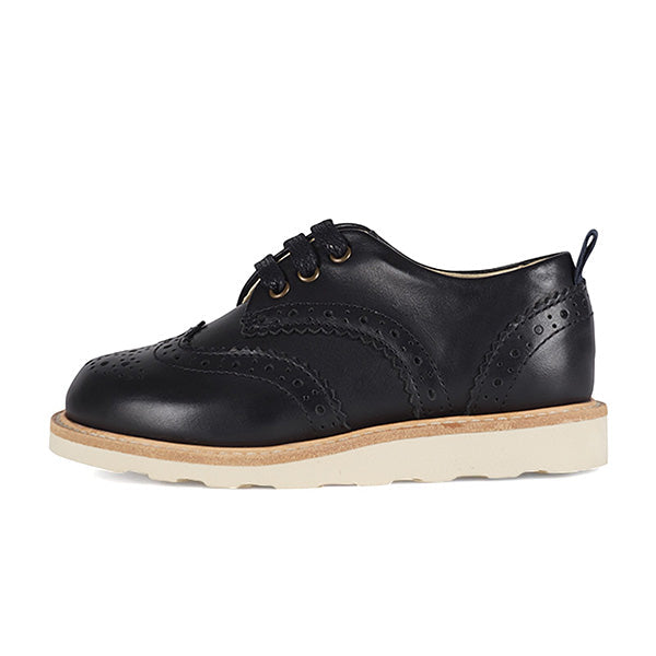 Young Soles Brando Black Leather Brogue Shoes