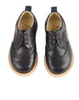 Young Soles Brando Black Leather Brogue Shoes